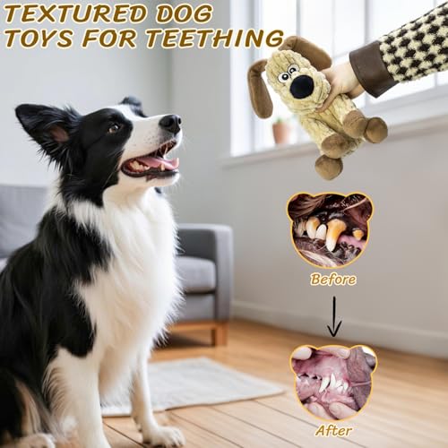 MeetYooo 3Pack Squeaky Stuffed Dog Toys- Indoor&Outdoor Playing Toys for Large to Small, Durable Plush Toys to Keep Them B...