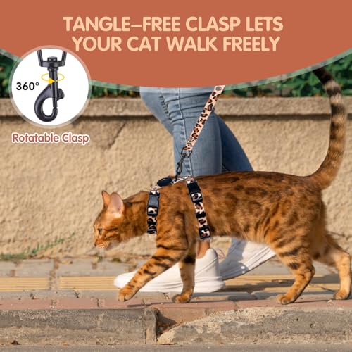 BINGPET Cat Harness with Airtag Holder, Cat Harness and Leash Set Escape Proof for Walking Travel Outdoor, Soft Adjustable...
