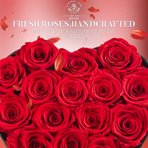 Impouo 16-Piece Preserved Rose Birthday Gifts for Women, Eternal Rose Preserved Flowers for Delivery Prime Mothers' Day, V...