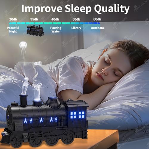 Diffuserlove Train Diffuser 300ML Essential Oil Diffuser Cool Mist Humidifier Aroma Diffuser with Night Light for Bedroom ...
