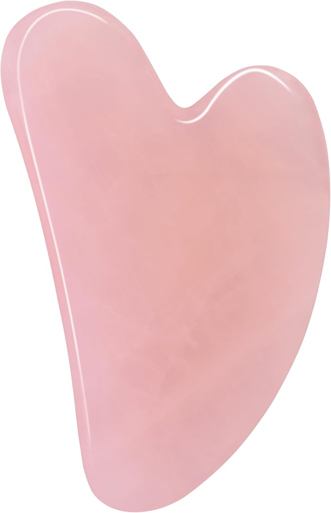 huefull Rose Quartz Gua Sha Tool for Face & Body, Natural Facial Massage Tool, Self-Care Beauty Gifts for Women & Men
