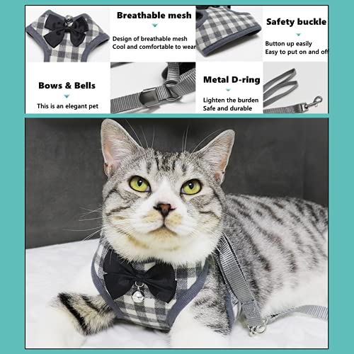 Cat Harness, Dog Harness and Leash Set, Bunny Rabbit Ferret Harness with Adjustable Buckle Comfort for Pet Kitten Small An...