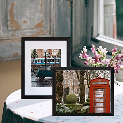 BESCRCL 11x14 Picture Frame Black Set of 6, Display Pictures 8x10 with Mat or 11x14 without Mat, Photo Frames for Wall Mou...