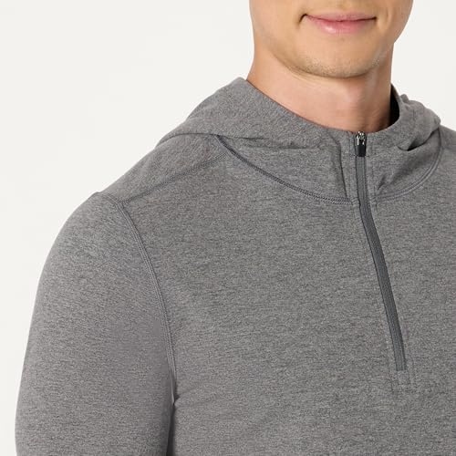 Amazon Essentials Men's Athletic Soft Performance Lightweight Quarter-Zip Hoodie Long Sleeve Workout Top