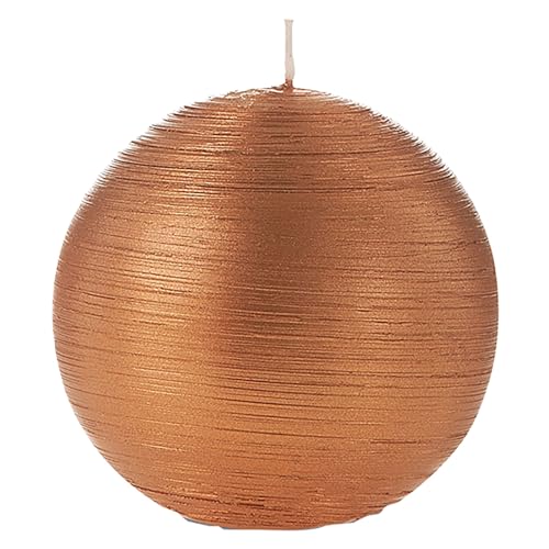Bougies La Francaise - Ball Candle - Made in Europe, Copper Color, 200g, +/- 15-Hour Burn Time - Diameter 3.15 inches