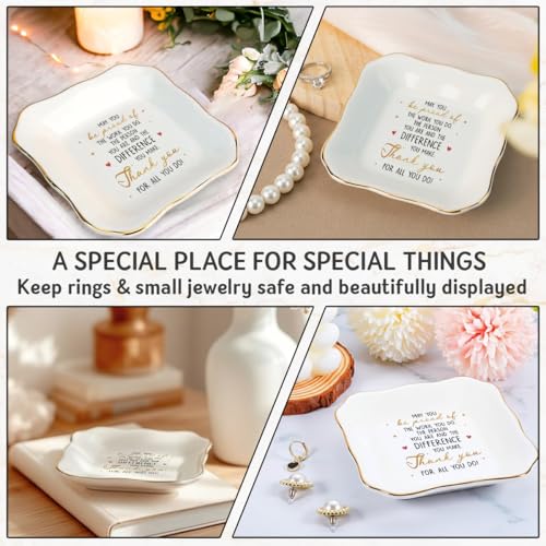 Appreciation Gift for Mom on Mothers day Birthday 2026 - Thank You Gifts for Mom Women, Inspirational Ring Jewelry Dish, R...