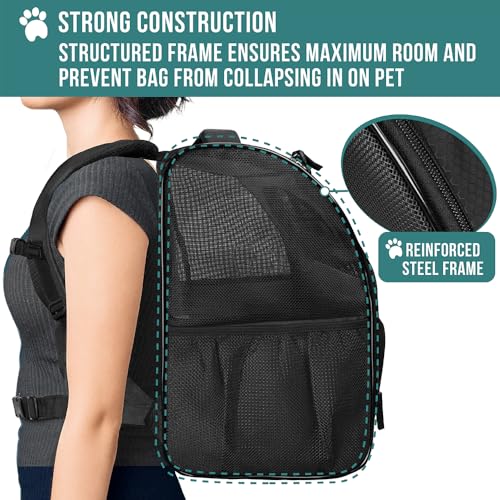 PetAmi Dog Backpack Carrier for Small Large Cat, Pet, Puppy, Ventilated Pet Hiking Backpack Travel Bag, Airline Approved C...