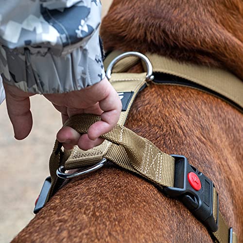 TSPRO Premium Heavy Duty Tactical Dog Harness, No Pull with Padded Control Handle & Quick-Release Buckles, Adjustable Vest...
