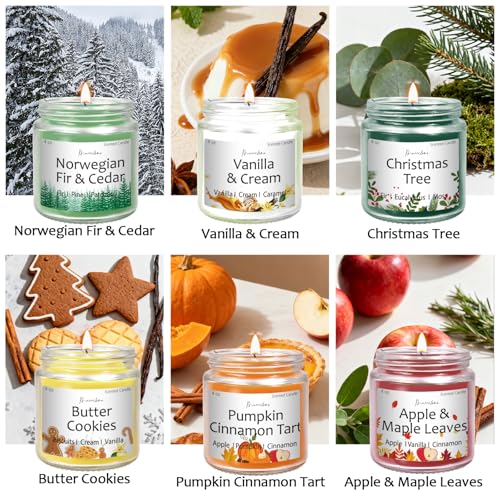 Christmas Candles Scented Candle Set: 6 Pack Christmas Scents Candle Bulk Home Scented - Holiday Candle Gifts for Women an...