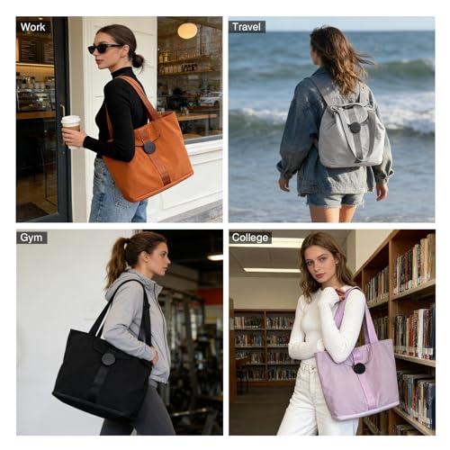 DLLTFPFE Tote Backpack for Women Convertible Backpack Expandable Tote Bag Shoulder Bags with Wet Pocket for Travel Gym Work