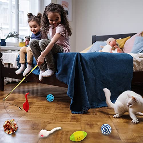 Cat Toys Kitten Toys Assortments, 32 Packs Cat Toys Variety Pack for Kitty, Cat Balls with Bells,Cat Feather Toy, Cat Mous...