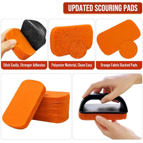 6-Piece Griddle Cleaning Kit for Blackstone, Flat Top Grill Cleaning Kit Non-Scratch Scouring Pads for Kitchen - 5 Scrubbe...