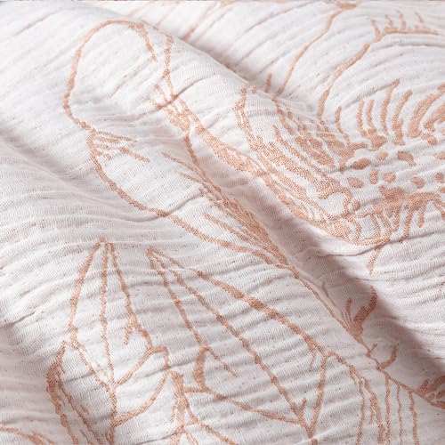 Chezmoi Collection Katrina 6-Piece Floral Comforter Set King Size, White/Coral, Soft Jacquard Textured Lightweight Bedding...