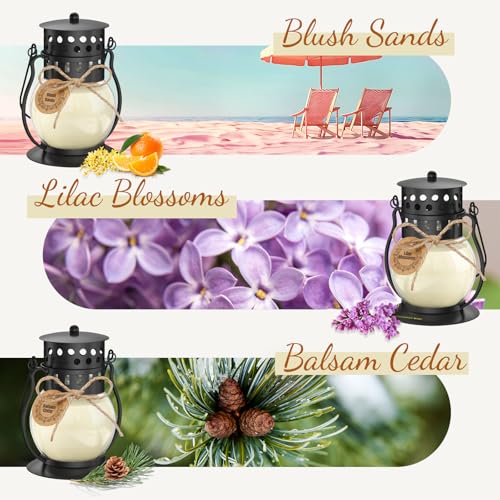 Scented Candles Gift Set - 3 Pack Candles for Home Scented Retro Lantern, Fall Candle Set perfect for Women, Birthday, Yog...