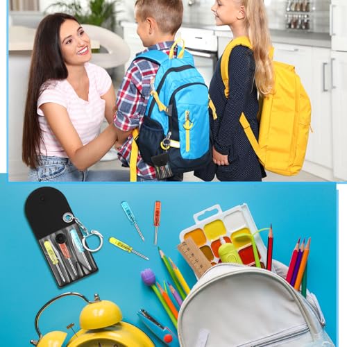 Jutom 170 Set Mini Screwdriver Keychain Set Bulk Includes 3 Mini Screwdrivers in a Portable Pouch with Snap with Hook Bulk...