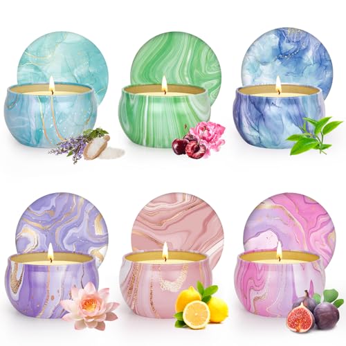 Candles Gifts for Women, 6 Pack Scented Candles for for Home Scented, Natural Soy Wax Aromatherapy Candle Gift Set for Chr...