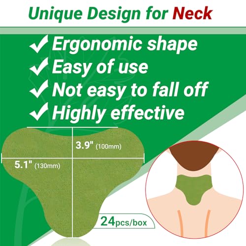 ishancare Neck Patches - 24 Count Warming Herbal Plaster Maximum Strength Heat Patches, 8 Hours Deep Heating Extra Strengt...