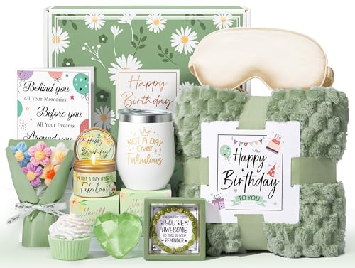 Birthday Gifts for Women Friendship, Unique Happy Birthday Gifts Basket for Mom Her Best Friend Sister Wife Girlfriend Cow...