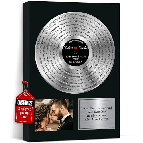 Personalized Platinum Vinyl Record Award Print for Wedding Song Gift, Decor Framed with Custom Engraving, Vinyl Record Cus...