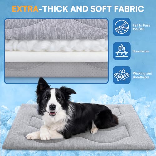 Queenmore Dog Cooling Mat, Cool Dog Mat, Portable Flat Pet Pads for Dogs, Materials Safe, Washable Non-Slip Cooling Pet Pa...
