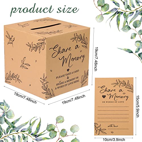 Pajean 50 Pcs Share a Memory Cards for Collections of Life, Memory Cards Box for Guest Ideas Funeral Graduation Wedding Br...