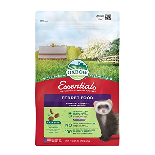 Oxbow Essentials Ferret Food, Vitamin & Mineral Rich Formula for Ferret, High Protein Food & High Fat, Small Animal Pet Pr...