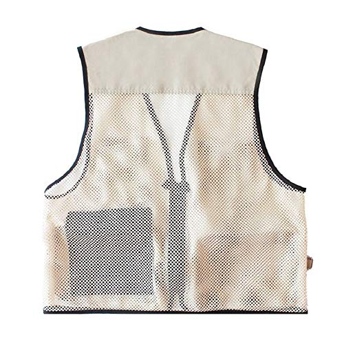 Rizanee Foldable Outdoor Fishing Camping Travel Mesh Vest, Multi-Pockets Photography Lightweight Vests
