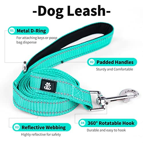 IVY&LANE Reflective Dog Collar and Leash Set,Adjustable Neoprene Padded Dog Collars for Puppy, Breathable Nylon Pet Collar...