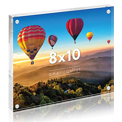 Americanflat 8x10 Acrylic Picture Frame - Double Sided Frames with Magnetic Corners - Transparent Acrylic Frames for Desk ...