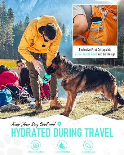lesotc Dog Water Bottle, Portable Dog Water Dispenser, Leak Proof Dog Travel Water Bottle Pet Water Bottle for Outdoor Wal...