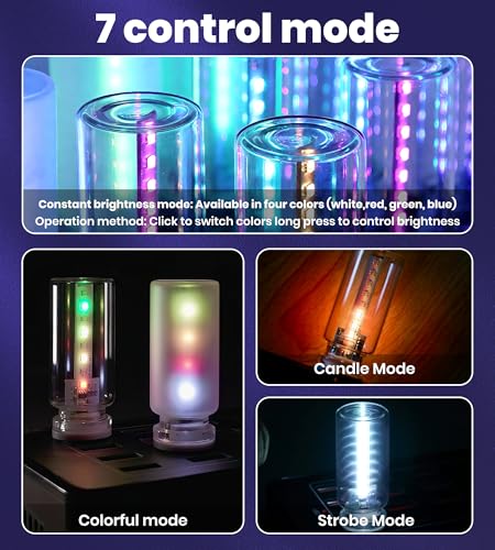 USB Car Interior LED Ambient Light – Touch Control LED Mood Lights, Dimmable 7 Colors, Portable Mini USB Light for Car, Be...