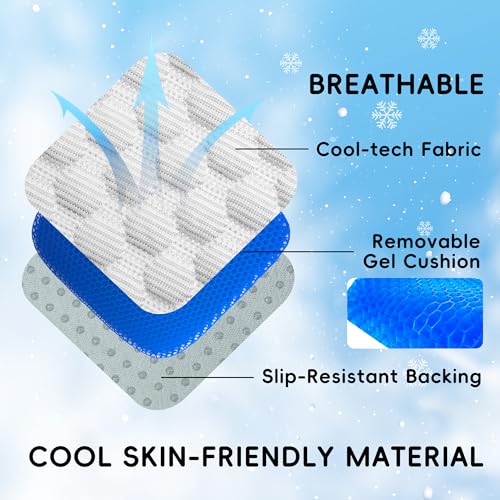 GeerDuo Pet Cooling Mat for Cats & Small Dogs, Self-Cooling Fabric with Supportive Pillow, Non-Gel Leak-Proof Washable, In...