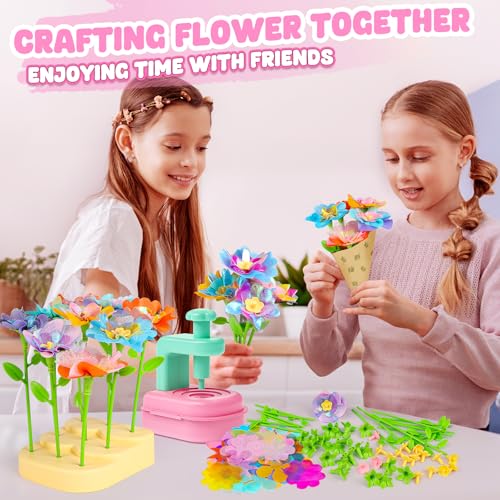 beefunni Flower Making Kit for Kids, DIY Flower Bouquet Kit, Arts and Crafts for Kids Ages 4-8, Colorful Flower Maker Toys...