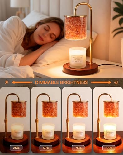 ARVIDSSON Candle Warmer Lamp with Himalayan Pink Salt, Timer & Dimmable Candle Warmer for Jar Candles, Birthday Gifts for ...