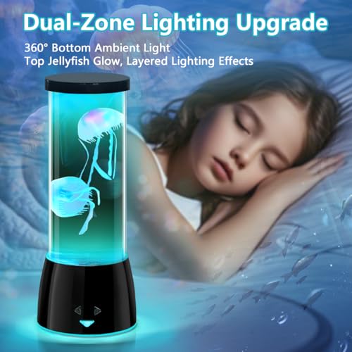 LEDHOLYT Cool Jellyfish Lamp – Remote Dimmable Control Multi & 17 Color Changing Mood Light – Gifts for Kids,Holiday Gift ...