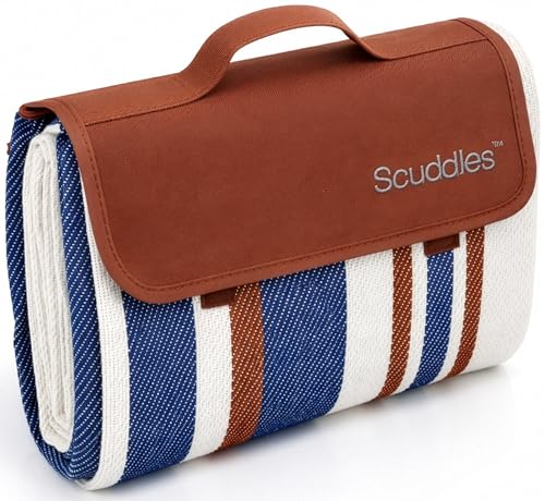 scuddles Extra Large Picnic Blanket – 60" x 80" Waterproof Outdoor Mat with Soft Dual-Layer Comfort, Foldable Travel Rug f...