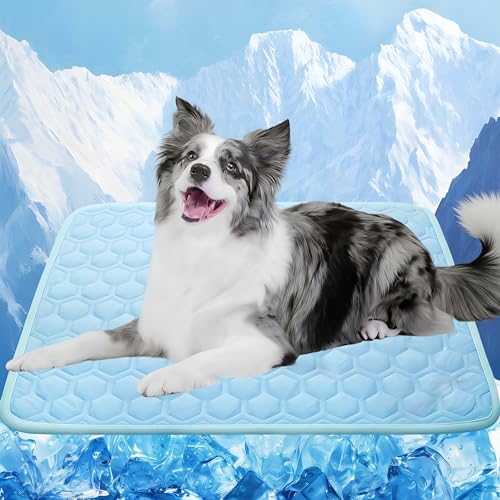 dgdgcool Dog Cooling Mat Thicken Breathable Q-Max>0.5 Arc-Chills Cooling Mat for Large Dogs 5°F Drop Pet Cool Pad Non-Slip...