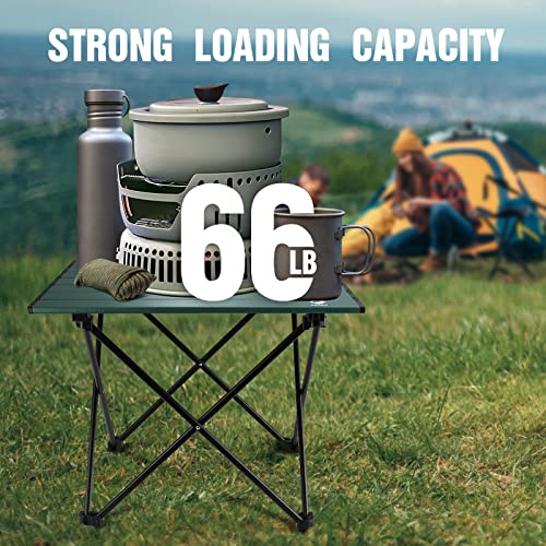VILLEY Portable Camping Side Table, Ultralight Aluminum Folding Beach Table with Carry Bag for Outdoor Cooking, Picnic, Ca...