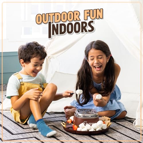Nostalgia Tabletop Indoor Electric S'mores Maker - Smores Kit With Marshmallow Roasting Sticks and 4 Trays for Graham Crac...