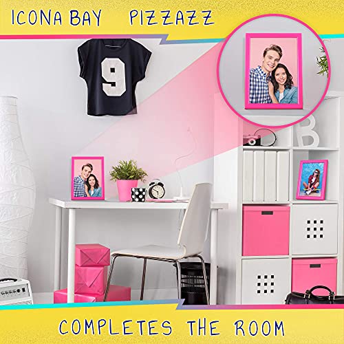 Icona Bay 4x6 Picture Frame, Pink Colored Solid Wood Scandinavian Style Frame for Photo, Pizzazz Collection