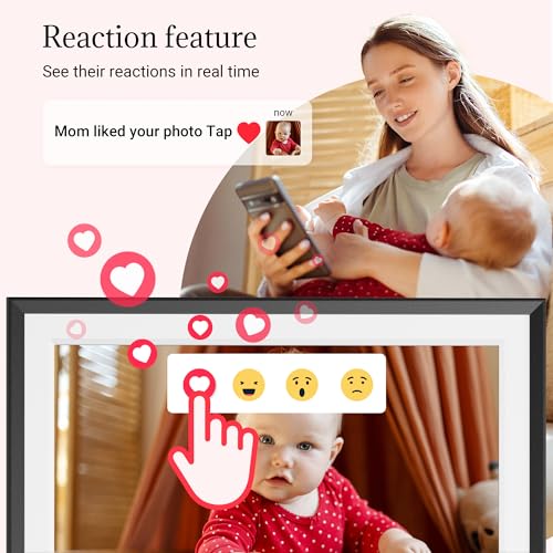 Frameo Digital Picture Frame – 10.1 Inch Smart Wi-Fi Photo Frame with Easy App Connection, Gift for Women, Mom, Grandma, W...