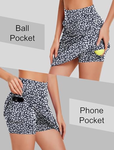 COOrun Women's Skorts Athletic Skirts with Pockets Knee Length Built-in Shorts Casual Skirt for Golf Tennis Workout (XS-3XL)
