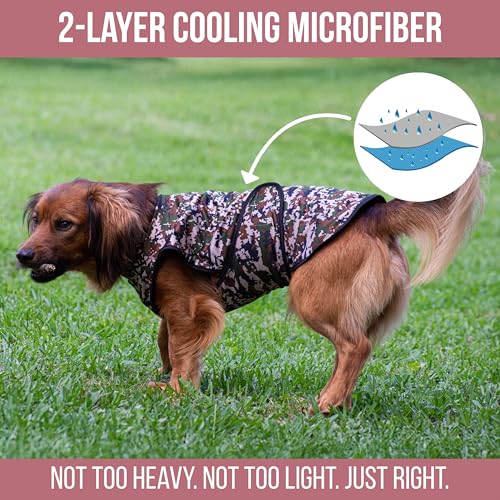 LUCOLOVE Dog Cooling Vest - 2-Layer Cooling with Soft Microfiber Fabric - Lightweight, Adjustable and Comfortable - UV Pro...