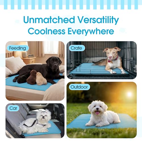 IDOMIK Dog Cooling Mat for Large Medium Small Dogs, Self Cooling Pet Mat, Washable Cooling Pad for Dogs & Cats, Summer Coo...