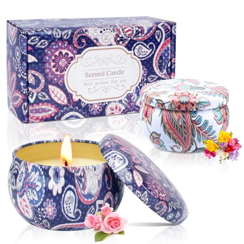 Scented Candle Gift Set for Women, 2 Pack 2.5 oz Aromatherapy Candles for Home Scented, Christmas Gifts for Women, Ideal S...