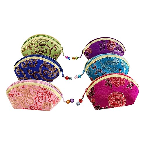 Leadigol 7 Pcs Jewelry Bags with Zipper Gift Bags,Women Jewelry Bag,Exquisite Convenient Portable Jewelry Case Cloth Gift ...