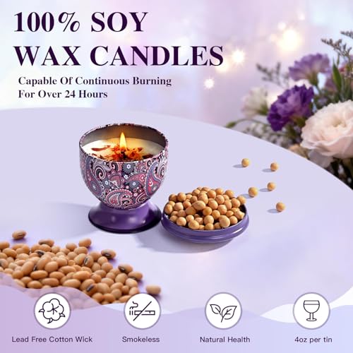 Scented Candles Gift Set of 4, Aromatherapy Candle,Natural Soy Wax Candles,Candle Gift for Women, Non-Toxic Candles for Me...