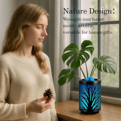 Leyoue Electric Wax Melt Warmer PTC Heating Plate with 7 Colors LED Changing Light Wax Warmer Fragrance Warmer for Home Of...