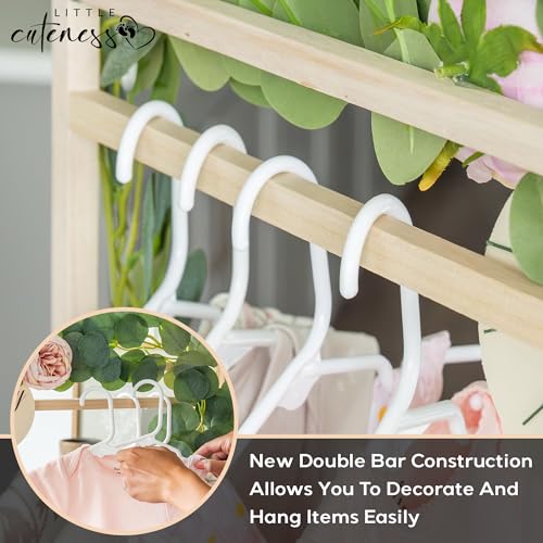 Wooden Baby Shower Crate Closet - Customizable Wooden Crate Box with Dual Rod System, Personalized Baby Shower Basket Alph...