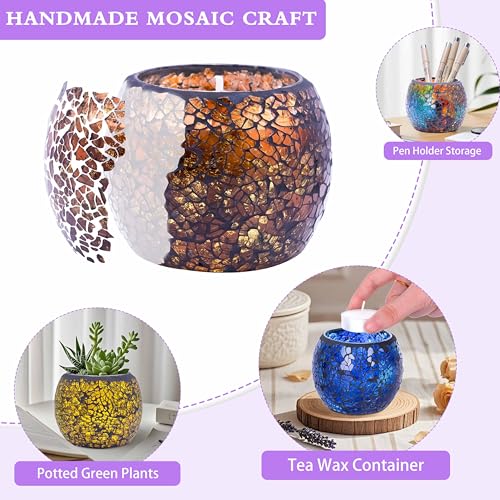Mosaic Glass Scented Candles, Stress Relief Aromatherapy Candle for Home Scented, Vanilla Lavender Rose Coffee Soy Candles...